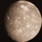 Titania, the largest moon of Uranus.